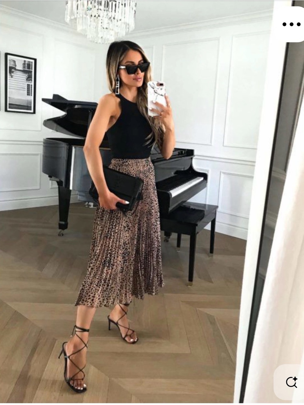 Abercrombie & Fitch Beige Animal Print Pleated Midi Skirt Small